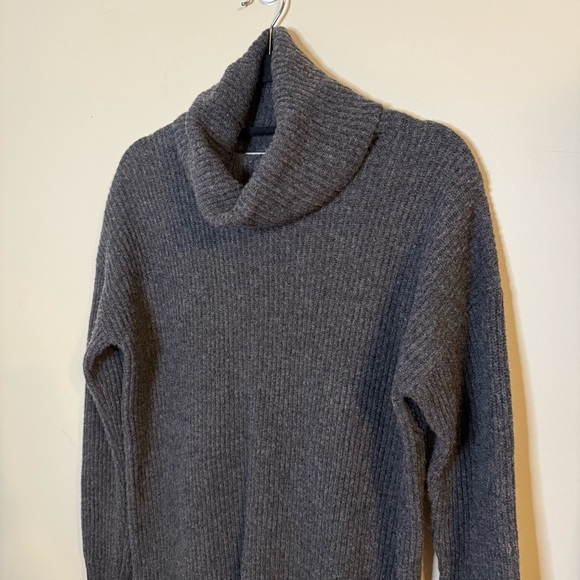 MADEWELL Merino Wool Turtleneck Sweater Dress Gray Ribbed S - Picture 3 of 9